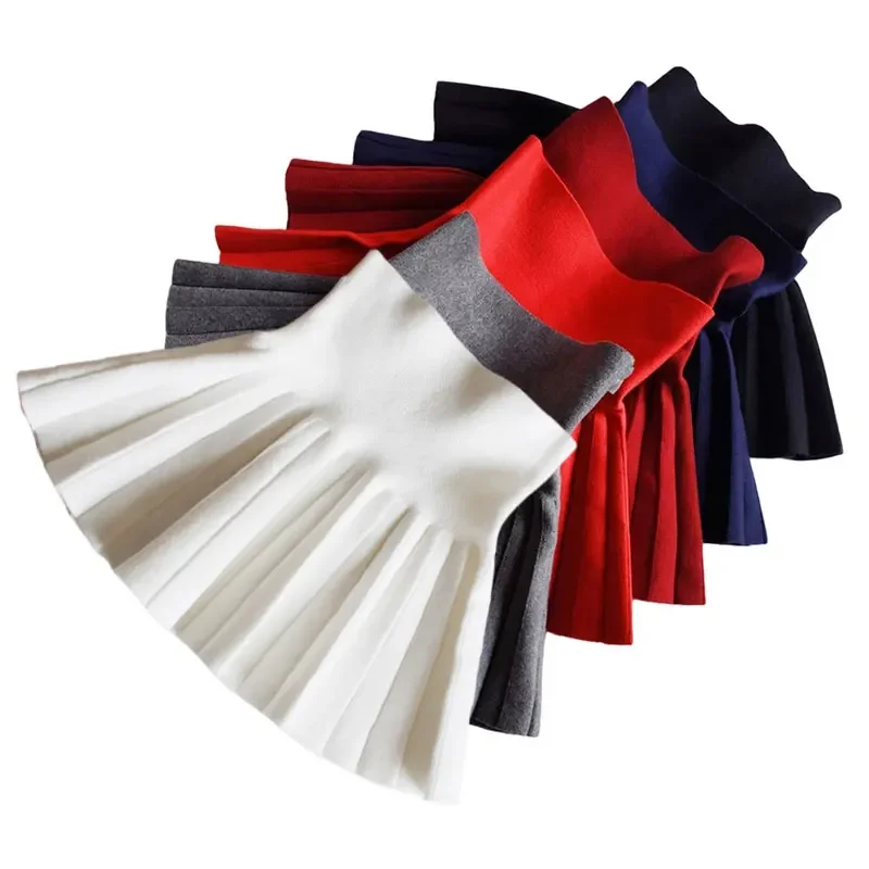 Pleated skirt for girls, black